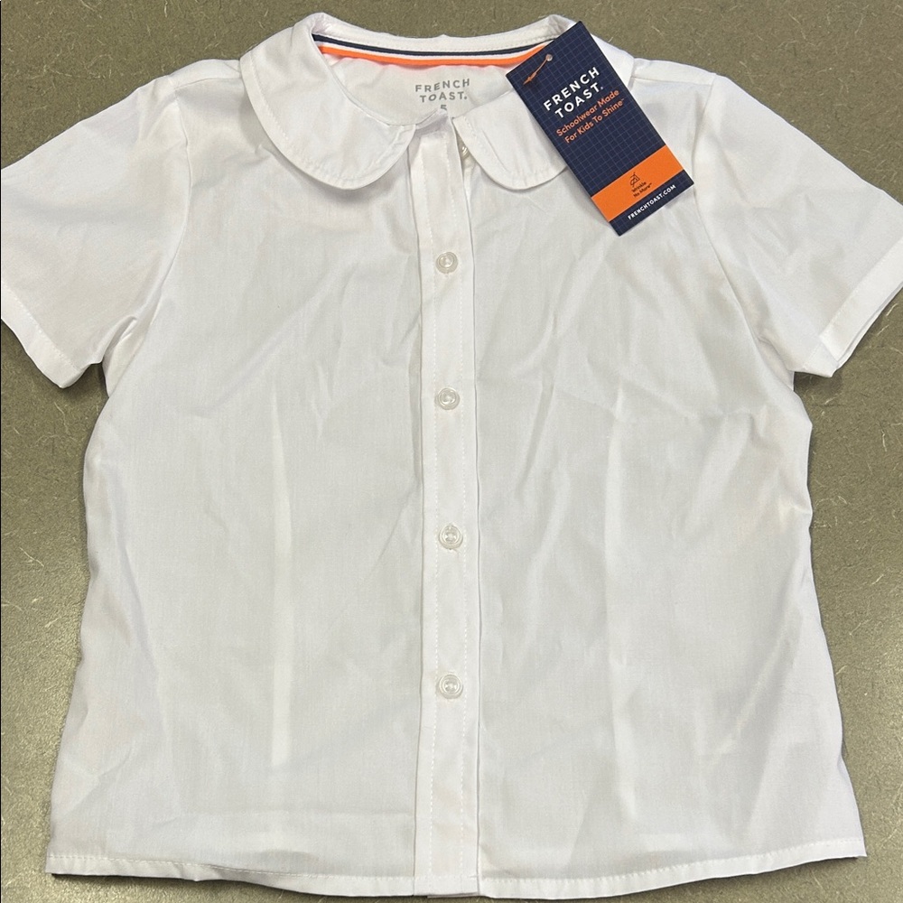 French Toast Kids Button Down White Peter Pan Shirt